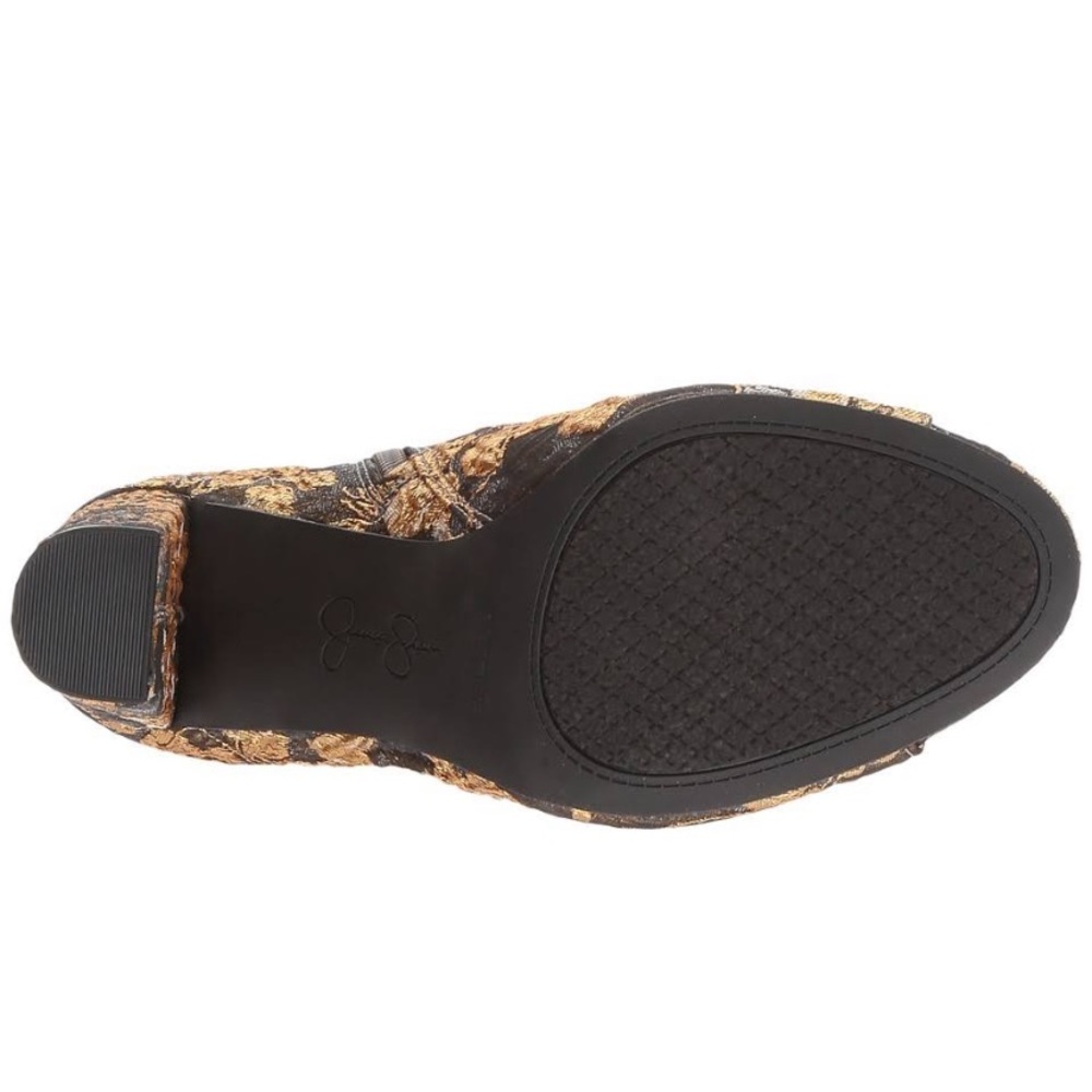 Js Elara Metallic Print Open Toe Heels - image 3